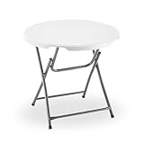 KAIHAOWIN 折りたたみテーブル 丸 テーブル 白 円卓 ダイニングテーブル 折畳み ダイニングテーブル アウトドア 折りたたみテーブル80x74cm 簡易テーブル 多機能 軽量 ポータブル ピクニック キャンプ 屋内 屋外 ホワイト