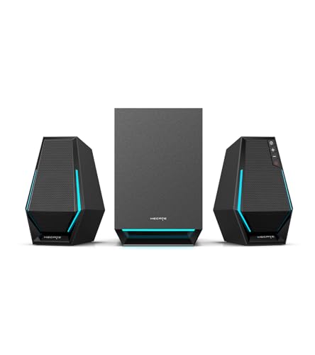 Edifier G1500 MAX 2.1 Gaming Speakers - 60W Peak Power with 4" Subwoofer & 2.5" Satellite Speakers, Bluetooth 5.3 & Multi-Wired Connections, 10 RGB Light Effects, 3 Sound Modes for PC/PS5/Xbox/Phone