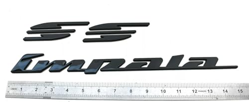 Image of Rear Quarter Panel Emblem Badge Replacement for 1994 1995 1996 Impala Ss 2Pcs (Gloss Black)