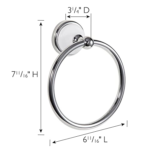 Design House 559286 Savannah Towel Ring In Polished Chrome And White thumb #3