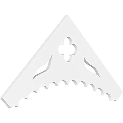 Ekena Millwork GPP048X022X100WEL Wellington Architectural Grade PVC Gable Pediments, 48"W x 22"H x 1"P (11/12) Pitch