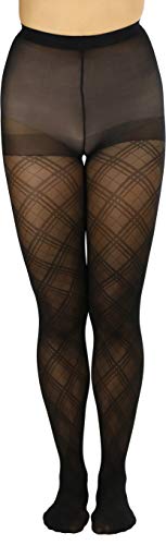 ToBeInStyle Women's Argyle Checkered Diamond Rhombus Net Opaque Sheer Tights Pantyhose4