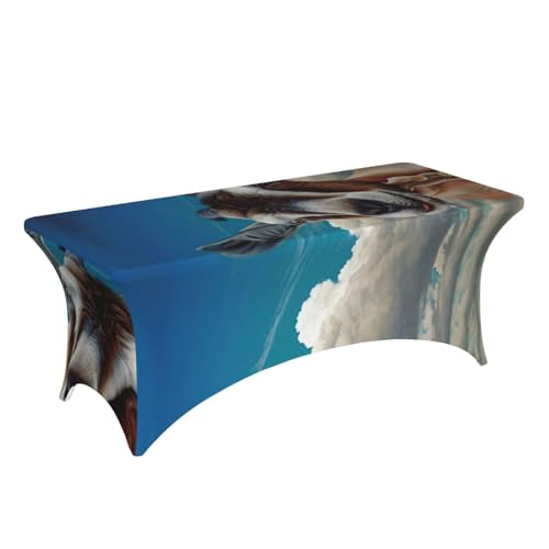 Nappe de table pour banquet extensible imprimé chèvre lavable sans repassage