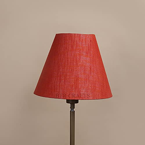 Image of 10 inch Inches (Small), Conical Lamp Shade, Cotton Fabric (Red Texture)