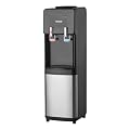 VEVOR Top Loading Water Cooler Dispenser, Hot and Cold Water Dispenser for 3 or 5 Gallons Bottles, Sturdy Stainless Steel and Child Security Lock, Ideal for Homes, Kitchens, Offices, Dorms, Black
