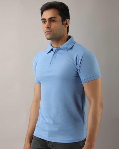 Image of INKKR Men's Polo Neck Half Sleeve Solid T-Shirts