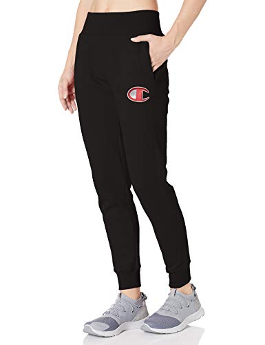 Champion LIFE Women's Reverse Weave Jogger-Left Leg Big C, Black, Small