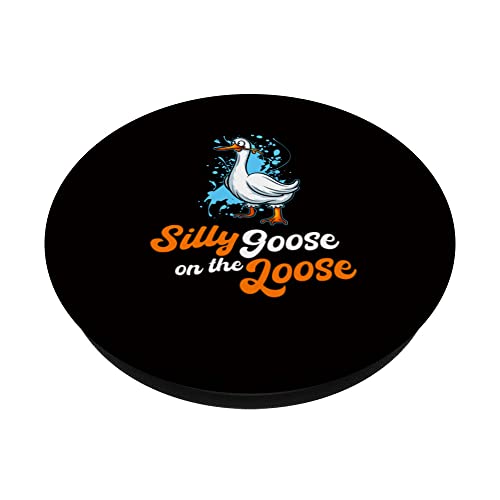 Silly Goose On The Loose PopSockets Swappable PopGrip, Black - Image 2