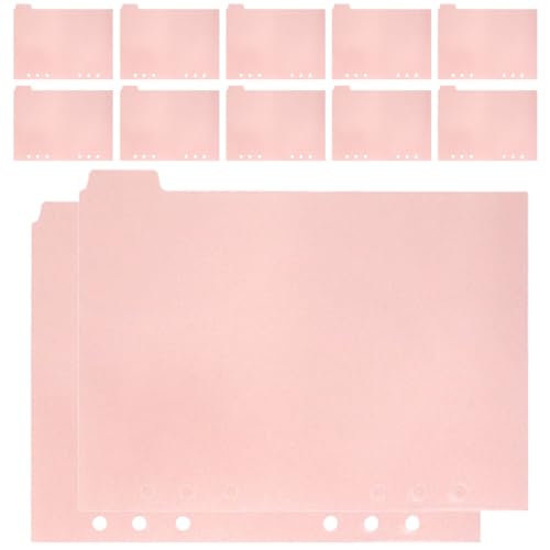 Separadores de pestañas para cuadernos A5 de plástico rosa pastel estéticos Alipis