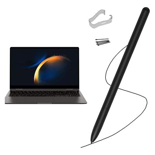 Galaxy Book Pro 360 S Pen Lápiz Compatible con Samsung Galaxy Book5 360,Book5 Pro 360,Book4/Pro 360, Book3/Pro 360, Galaxy Book Pro 360 sinBluetooth + Puntas (Negro)