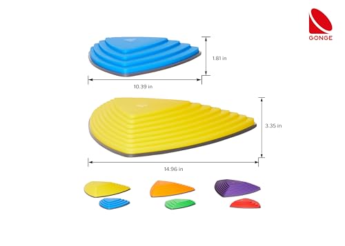 GONGE River Stones - The Original Kids Play Stepping Stones for Balance and Coordination, Non-Slip bottom, Stackable, for Indoor and Outdoor, Set of 6 - Vibrant - Thumbnail 2