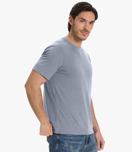 BAMBOO COOL Men's T-Shirts Short Sleeve Undershirts Heavyweight Crew Neck T Shirt for Man Moisture Wicking Casual Tees3