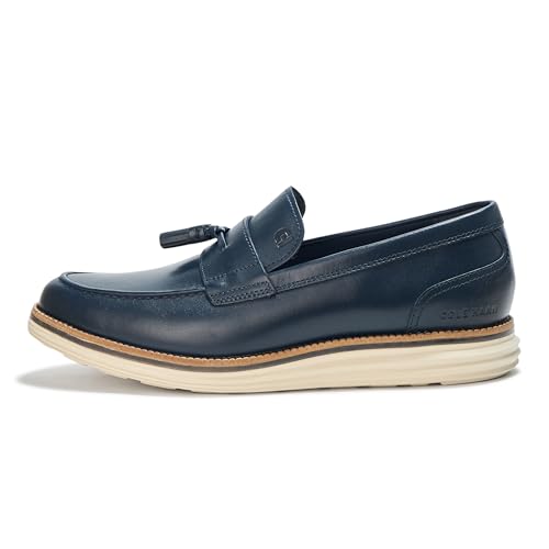Cole Haan Cole Haan Men's Original Grand Meridian Tassel Loafers, Navy/Ivory/Ivory, 10-M US