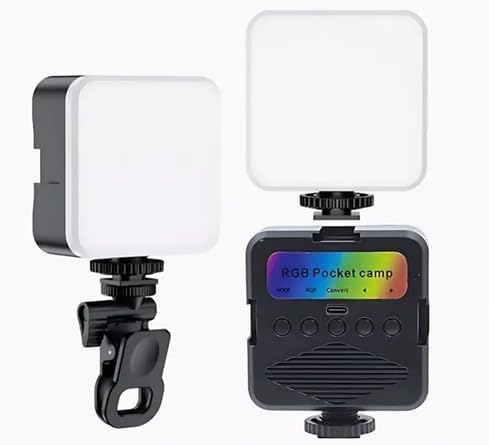 Image of Bumpi Mini LED Pocket RGB Light for DSLR, Smartphone & Tablet Rechargeable Type-C Charging, 3200K-6500K Range, with Screen Clip, Selfie & Video Use