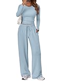 Trendy Queen Womens Two 2 Piece Matching Lounge Sets 2025 Early Fall Fashion Must Haves Y2K Workout Gym Clothes Comfy Airport Travel Vacation Luxury Outfits Sweatsuit Winter Clothing