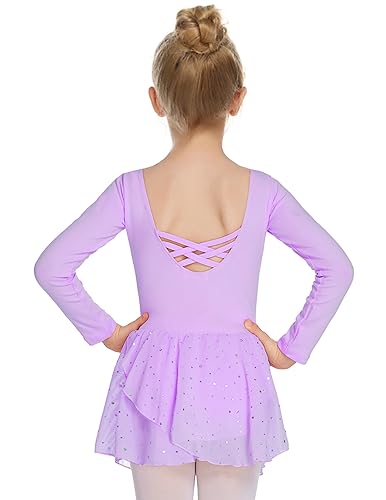 Image of Arshiner Kids Girls Classic Long Sleeve Leotard Dance Ballet Dress