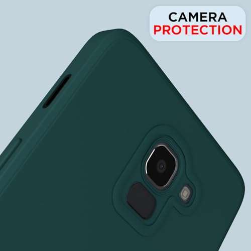 Image of Outlouders Back Cover for Samsung Galaxy J6 2018 | Camera Protection | Durable Soft Matte Silicone Bumper Case (Green)