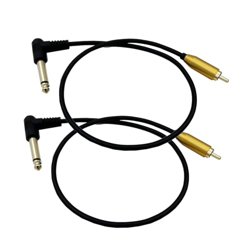 Cable RCA de 6,35 mm TS con componentes de alta fidelidad y conector reforzado a 90 grados
