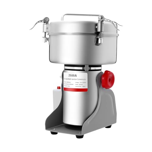 2500g Electric Grain Grinder Mill 4500W Commercial Spice Grinder 32000r/min High-speed Grain Spice Herb Dry Grinders Machine 304 Stainless Steel Powder Machine (2500g)