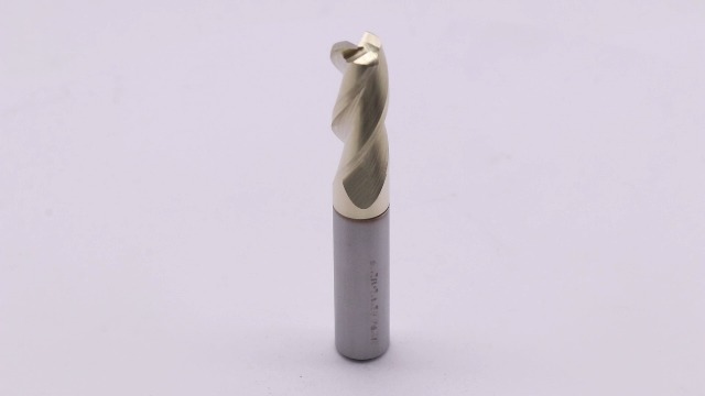 Image of 3 /8 inch 3 Flute Solid Carbide 0.02 inch Corner Radius End Mill, ZrN Coated | 37 Helix, 3 /8 inch Cutting Dia, 3 /8 inch Shank Dia, 1 inch LOC, 2-1 /2 inch OAL, for Milling Aluminum and Copper