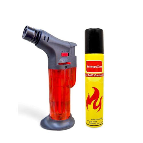 EshoppyZon Refillable Windproof Jet Flame Gas Lighter + 1 Refill - Image 2