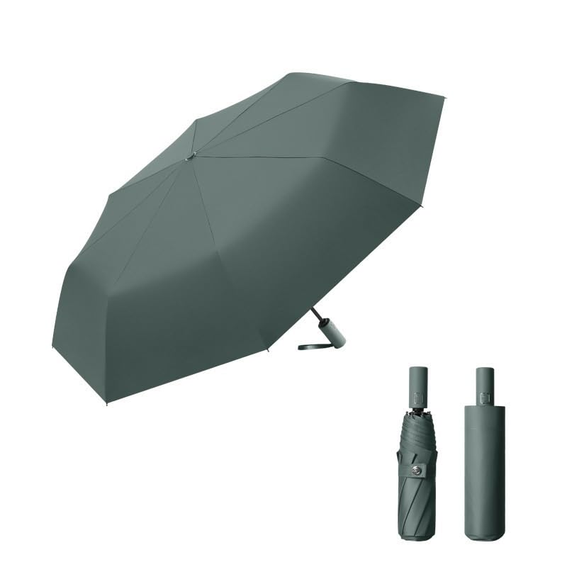 RENEESME Umbrellas For Rain Solid Color Business Automatic Umbrella For Men And Women, Rain Or Shine Foldable Sun Umbrella Strong Umbrella For Wind And Rain(C)