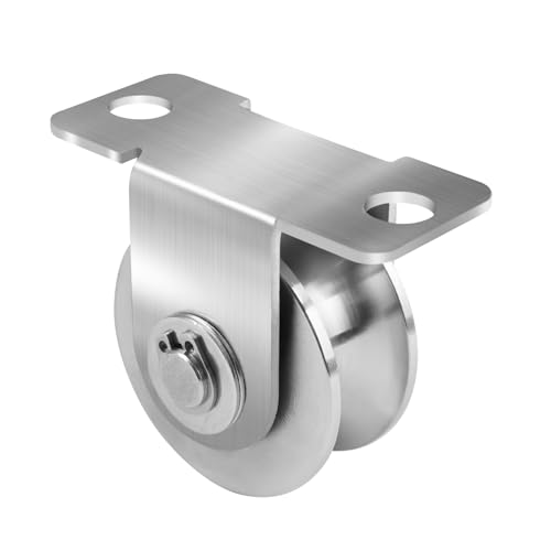 Polea De Inversión Para Cuerdas En U, Polea De Cuerda De Acero Inoxidable Con Rodamiento, Polea De Acero Inoxidable, Polea De Inversión Para Almacenes, Puertas Enrollables Capacidad De Carga 220Kg