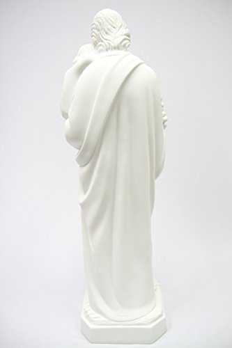 Estatua Blanca de San José con Niño Jesús 27 pulgadas miniatura 7