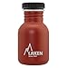 Laken Botella de Acero Inoxidable con Tapón de Rosca Negro y Boca Ancha 350ml, Rojo