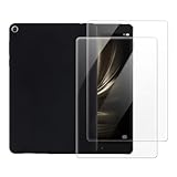 OAGELIM 2 in 1 Hülle & Bildschirmschutzfolie kompatibel mit Asus Zenpad 3S 10 Z500KL 9.7 2017 Schutzhülle mit Gehärtetem Glas(Schwarz)