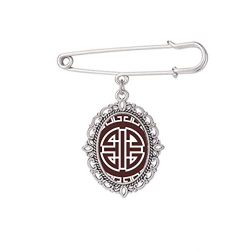 Symbole chinois broche quatre bénédictions et clips de châle pour robe, taille M