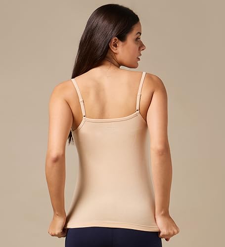 Image of URBAN ADVENTURE Ultra Soft Cotton Spandex Regular Fit Spaghetti Camisole for Women