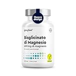 Magnesio Bisglicinato, Eletto PRODOTTO DELL'ANNO 2025, 400mg Magnesio Elementare per Dose Giornaliera, Alto Dosaggio, Scorta 2 Mesi, facilmente Digeribile e ad Alta Biodisponibilità, 100% Vegan