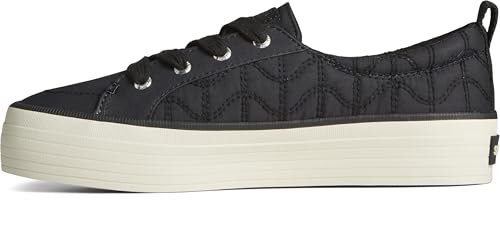 Sperry Women's Crest Vibe Platform Sneaker, Black Quilted, 5