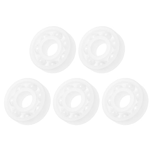 Kozelo 5 Stück 608 PP Kunststofflager - [8x22x7mm] Offenes Lager für hohe Präzision und hohe Geschwindigkeit, Einreihig, Glasball und Nylonkäfig