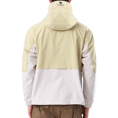 CAMEL Men's Rain Jacket - Lightweight Waterproof Windbreaker Softshell Jacket for Hiking and Travel with Hood2
