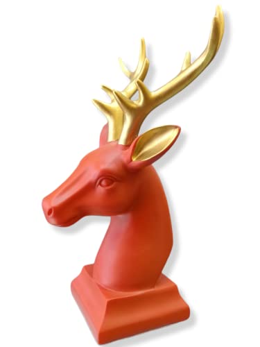 Image of AUGEN Polyresin Red Deer Idol Statue Showpiece for Home Decor Decoration and Gifting (1 Piece,9830C)