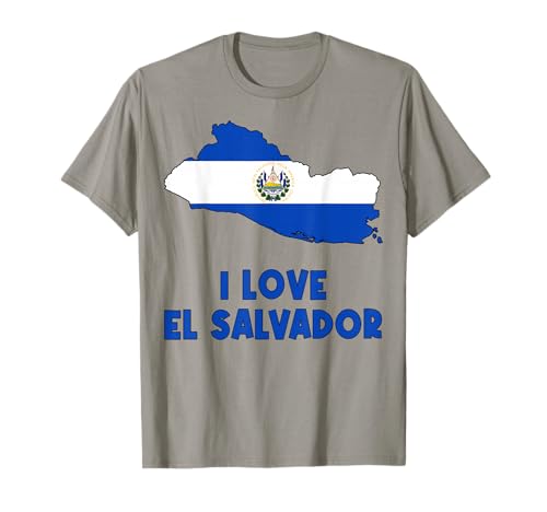 I Love San Salvador El Salvador Mapa Bandera Salvadoreño Papá Mamá Camiseta ⭐
