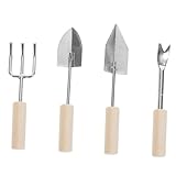 ULTECHNOVO 4個ミニ園芸道具 ドールハウス用 じょうろ付き ミニチュアガーデンアクセサリー マイクロ 細密模型 装飾用 小さな家の シーントイ デスクトップインテリア