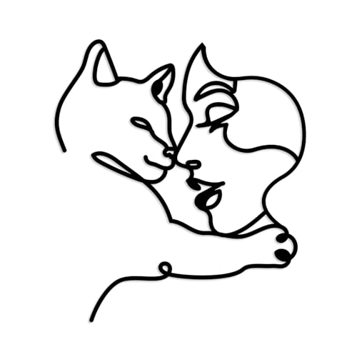 Sculpture murale chat noir en métal pour une chambre moderne et zen