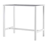 SYD Mesa Alta de Bar. Encimera Cristal cerámico. Aluminio 1ª Calidad. Jardín y Exterior. 130x70x106 cm