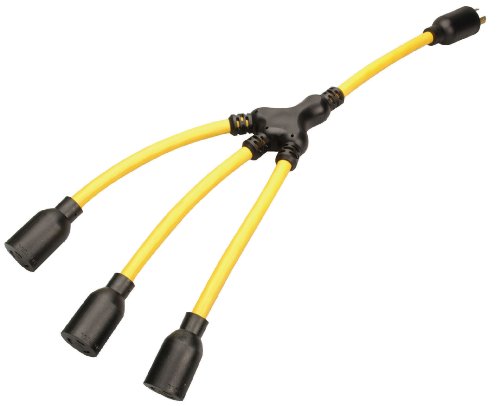 Coleman Cable 90238802 Coleman Twist Lock W Adapter, 125 V, 20 A, 1-to-3 Splitter