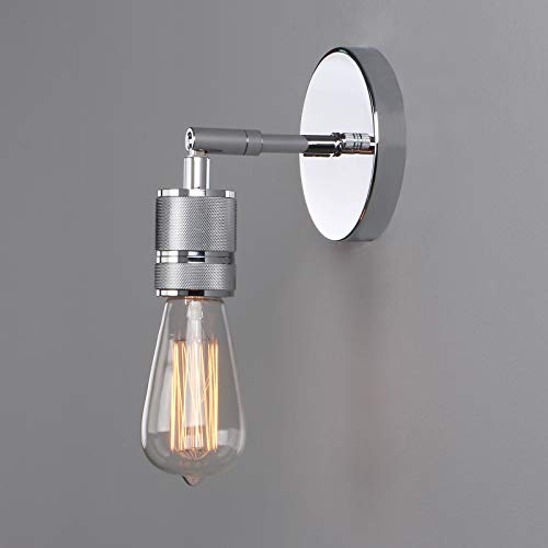 Image of Phansthy Industrial Wall Sconces Set of Two Chrome Polished Single Sconce Wall Lighting