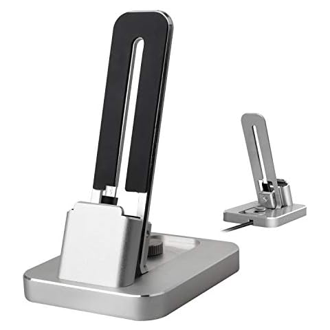 BIAL Mobile Phone Stand, Aluminium Mobile Phone Holder, Mobile Phone Holder, Portable Stand Holder for Phone, Samsung, Huawei, Desk, Other Smartphones (Silver) Cover