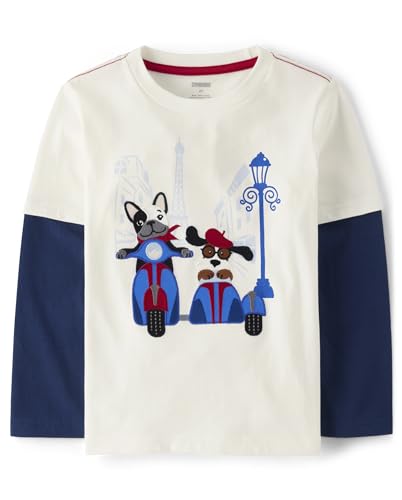 Image of Gymboree Boys and Toddler Embroidered Graphic Long Sleeve Layered T-Shirts