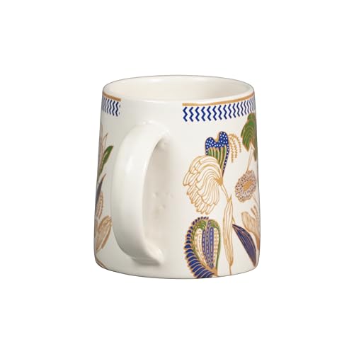 Image of miah decor Cafe Flora Collection Handcrafted Ceramic Coffee Cups Set of 4 | 250 ml Floral Tea & Coffee Mugs | Earthy Floral Design | Microwave & Dishwasher Safe