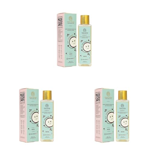 Image of Little Rituals COCONUT BABY MASSAGE OIL Certified Organic, Wood Cold-Pressed for Skin and Hair with SWISS Plant Actives - 200 ml. Dermatologist Tested by Pediatrics, Mild & Gentle & Safe (Pack of 3)