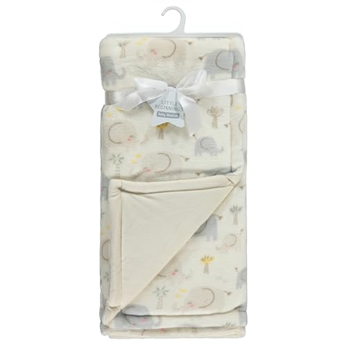Image of 2-Ply Infant Blanket - Soft Fleece with Polyfill for Extra Fluffiness - Cozy and Warm Baby Blanket for Boys and Girls, 30x40 Inches - Dinosaur, Butterfly, Alphabet, Elephant, Bear Prints