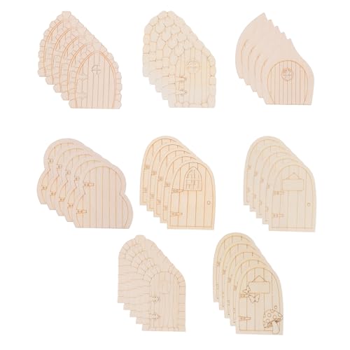 SHINEOFI 40 Stück Teiliges Unbemalte Holz-feentüren Miniatur...