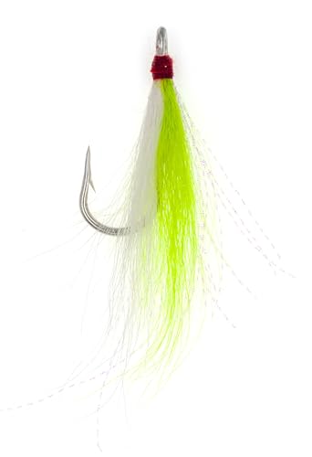 Xubbwov Bucktail Teasers Saltwater Fishing Hooks 8Pcs Fluke Flounder Hi Lo Fishing Rig Skirt Fishing Jig Hooks thumb #2